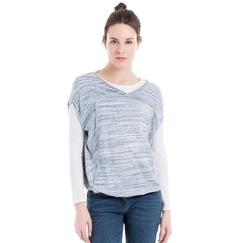 New Women’s COTTON BUBBLE-HEM TOP sz M